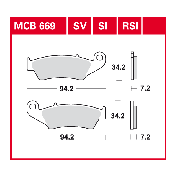 TRW disc brake pads MCB669SI