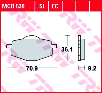 TRW disc brake pads MCB539EC