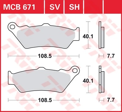 TRW disc brake pads MCB671SV