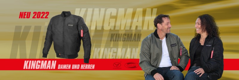 Büse Motorradjacke Kingman schwarz Bomberjacke mit Kevlar und Protektoren