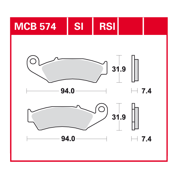 TRW plaquette de frein à disque MCB574SI