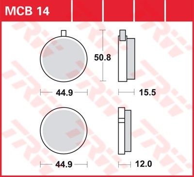 TRW plaquette de frein à disque MCB014