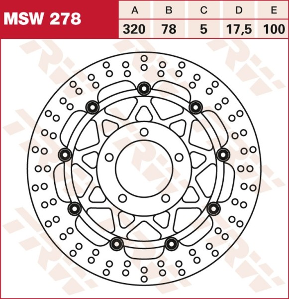 TRW disques de frein flottant MSW278