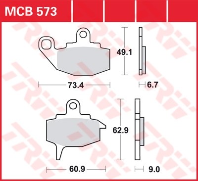 TRW disc brake pads MCB573
