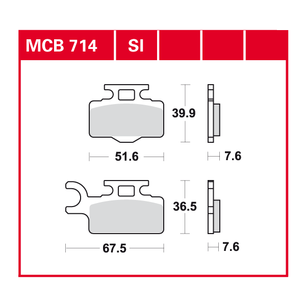 TRW plaquette de frein à disque MCB714SI