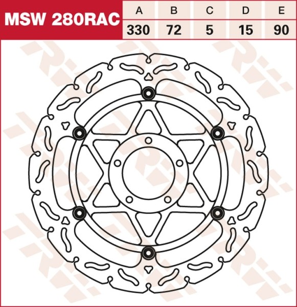TRW RACING Bremsscheibe schwimmend MSW280RAC