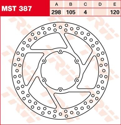 TRW disques de frein fixe MST387