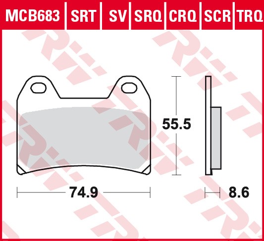 TRW disc brake pads MCB683CRQ
