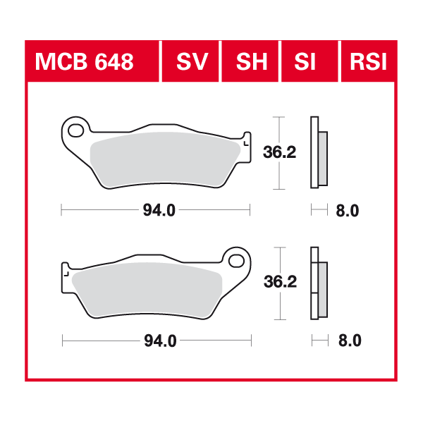 TRW disc brake pads MCB648SI