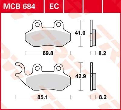 TRW plaquette de frein à disque MCB684EC