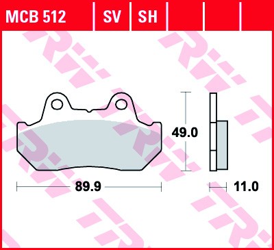 TRW disc brake pads MCB512SH