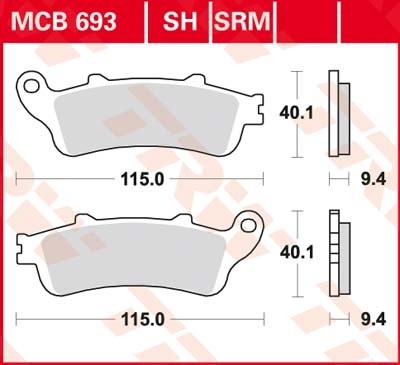 TRW disc brake pads MCB693SRM
