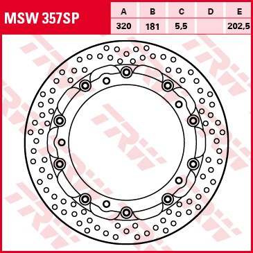 TRW RACING brake disc without ABE MSW357SP