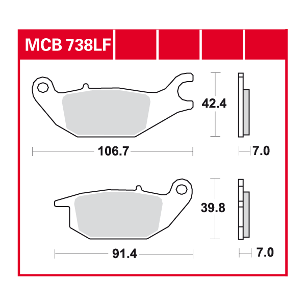 TRW disc brake pads MCB738