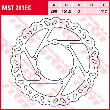 TRW Bremsscheibe starr MST281EC