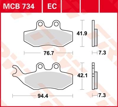 TRW disc brake pads MCB734EC
