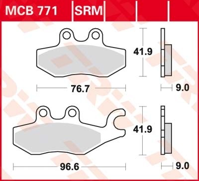 TRW disc brake pads MCB771SRM
