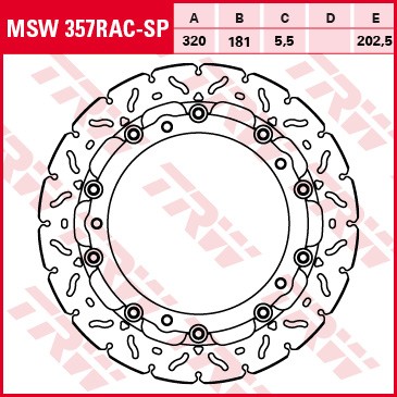 TRW RACING brake disc without ABE MSW357RACSP