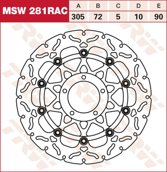 TRW RACING Bremsscheibe schwimmend MSW281RAC