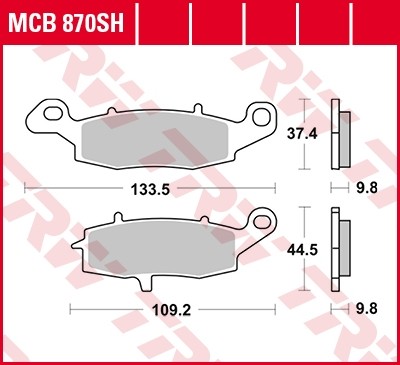 TRW disc brake pads MCB870SH