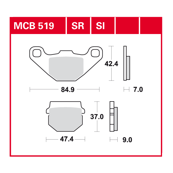 TRW plaquette de frein à disque MCB519SI