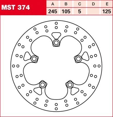 TRW disques de frein fixe MST374