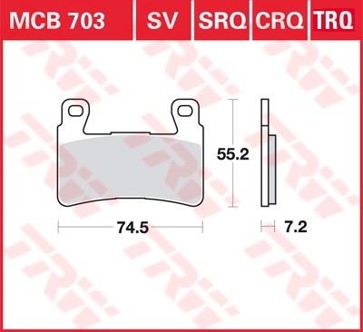 TRW plaquette de frein à disque MCB703CRQ
