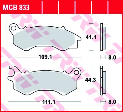 TRW disc brake pads MCB833EC
