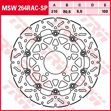 TRW RACING brake disc without ABE MSW264RACSP