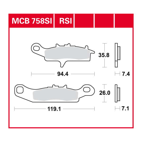 TRW disc brake pads MCB758RSI