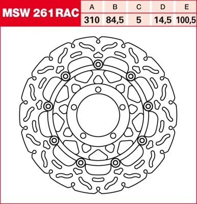 TRW RACING disques de frein flottant MSW261RAC