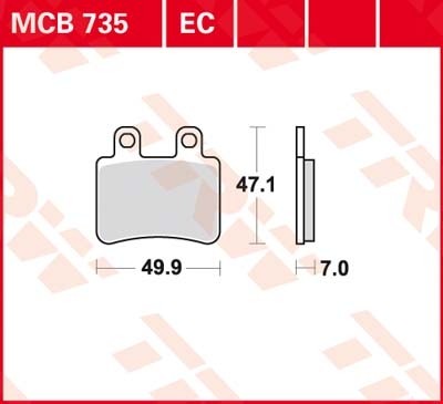 TRW disc brake pads MCB735EC