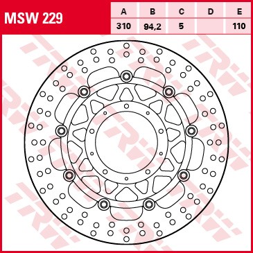 TRW disques de frein flottant MSW229