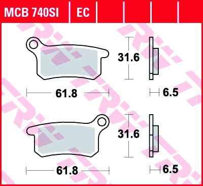 TRW disc brake pads MCB740SI