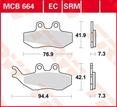 TRW disc brake pads MCB664SRM