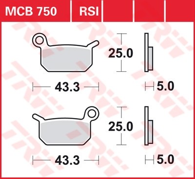 TRW plaquette de frein à disque MCB750RSI