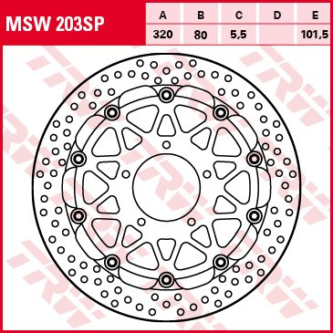 TRW RACING brake disc without ABE MSW203SP