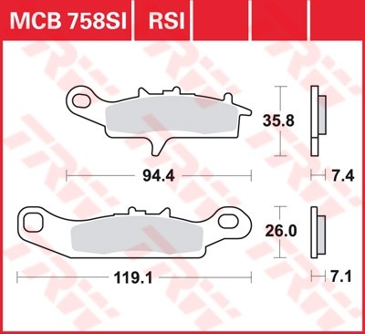 TRW disc brake pads MCB758SI