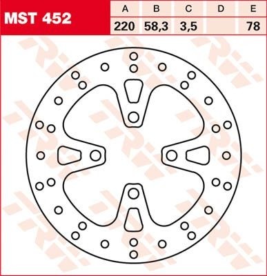 TRW Bremsscheibe starr MST452