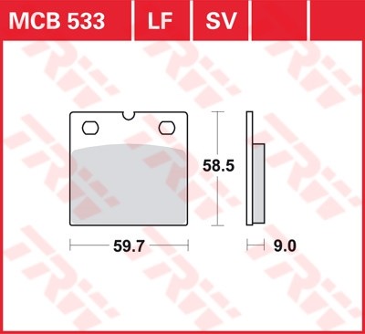 TRW plaquette de frein à disque MCB533SV