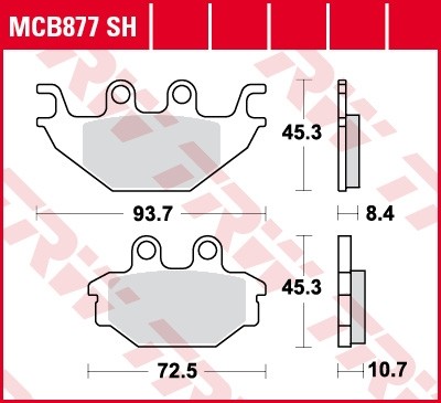 TRW disc brake pads MCB877SH