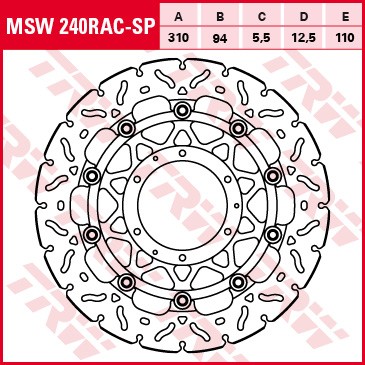 TRW RACING brake disc without ABE MSW240RACSP