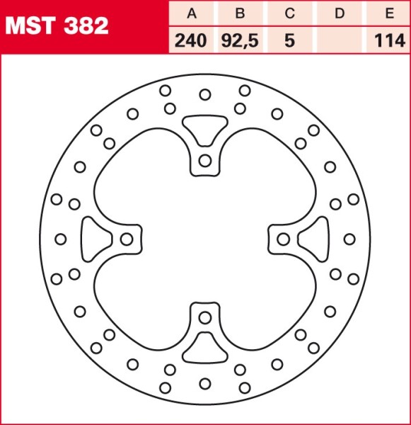 TRW brake disc fixed MST382