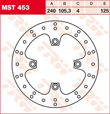 TRW Bremsscheibe starr MST453
