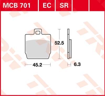 TRW plaquette de frein à disque MCB701EC