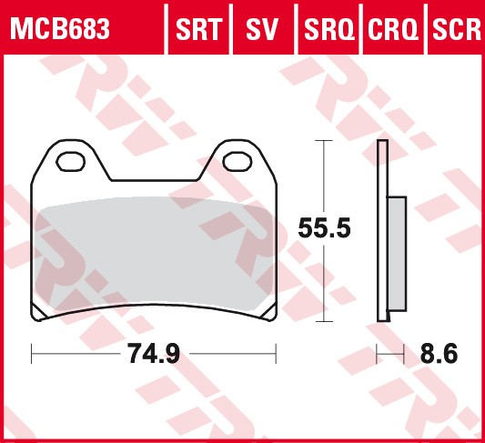 TRW disc brake pads MCB683SRT