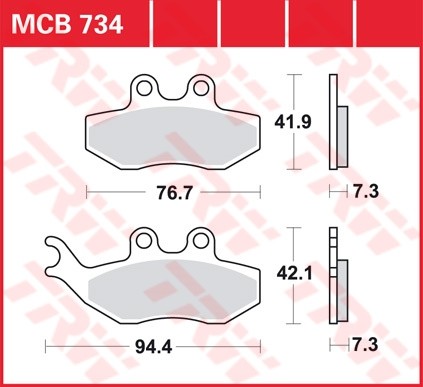 TRW disc brake pads MCB734