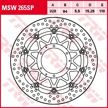 TRW RACING brake disc without ABE MSW265SP