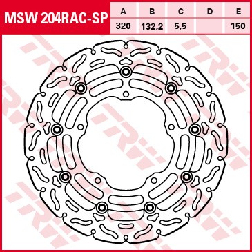 TRW RACING brake disc without ABE MSW204RACSP